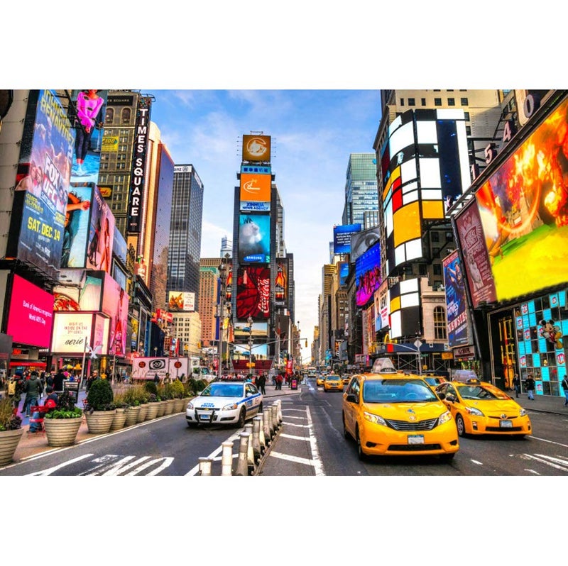 Laeacco 7x5ft New York Times Square Background NYC Time Square Taxi Buildings Vinyl Photography Backdrops Advertising Board New York Street Party Financial District Film Shooting Video Studio Banner - Image 4